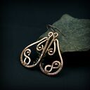 Kolczyki ze szmaragdem Nilu - miedziane wire wrapping z hematytem