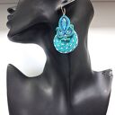 Kolczyki Haftowane Sutasz Turquoise Spiral - Turkusowa Spirala w stylu boho