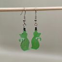 Kolczyki Zielony Kot - lekkie kolczyki z motywem kota