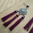 Bordowo-fioletowe kolczyki z chwostami handmade