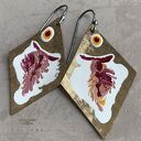 Kolczyki Big Fish. White & Rose, Yellow Accent