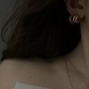 Kolczyki podwójne półkola z różowego złota