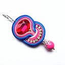 Kolczyki sutaszowe ręcznie haftowane Pink Ball