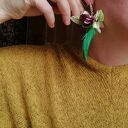Kolczyki zielone pióra folk boho Frida - rękodzieło od Ruda Klara