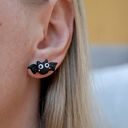 Kolczyki nietoperze - ręcznie robione z modeliny Fimo na Halloween