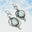 Larimar w srebrze 925 i 999 - kolczyki Lethias w technice wire wrapping