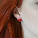 Kolczyki z różą z korala