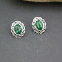 Kolczyki malachit srebro 925