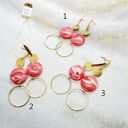 Minimalistyczne kolczyki z okrągłym rodonitem c946