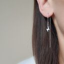 Kolczyki łańcuszki z błyskawicą, stal chirurgiczna