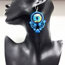 Kolczyki haftowane sutaszowe Baltic Sea