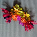 Kolczyki kolorowe kwiaty (gerbery) - leciutkie handmade folk i retro