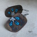 Kolczyki Geometric Flower - Dark Turquoise Petals