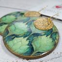 Wiszące kolczyki decoupage z orientalnymi kwiatami - Paula czeka na wene