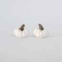 Białe dynie - minimalistyczne kolczyki sztyfty handmade na jesień i Halloween