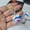 Kolczyki leciutkie róże z koralikami - boho folk Frida (Ruda Klara)