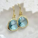 Aqua drops in gold