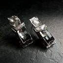Cubic - srebrne kolczyki z kryształem Swarovski Urban Silver Night - awangardowe sztyfty