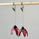 Długie kolczyki kwiaty, kolczyki ze stali nierdzewnej