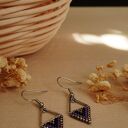 Kolczyki romby ze stali chirurgicznej - beading Miyuki, antyalergiczne