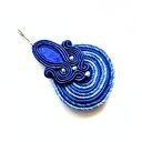 Kolczyki haftowane sutaszowe Blue Spiral