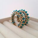 Turkusowe kolczyki koła z kryształów Preciosa AURA Blue Zircon