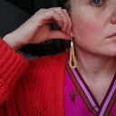 Kolczyki zwariowane złoty sznurek - lekkie folk i boho