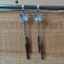 Kolczyki - motyle z granatem