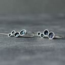 Srebrne kolczyki wiszące z czarnymi minerałami, kolczyki z karborundem, biżuteria z węglikiem krzemu