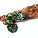 Green Masai kolczyki sutaszowe