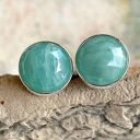 Okrągłe sztyfty z amazonitem drobinki d177