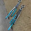 Kolczyki - długie z turkusem