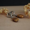 Kolczyki stal chirurgiczna - jaspis krajobrazowy