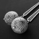 Długie kolczyki lub klipsy Long Snakes - wire wrapping ze srebra i skóry wężowej