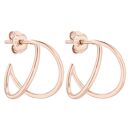 Kolczyki podwójne półkola z różowego złota