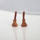 Halloweenowe kolczyki - mini miotły czarownicy (20 x 7 mm)