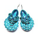 Kolczyki haftowane sutasz Turquoise Spiral