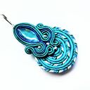 Kolczyki Haftowane Sutasz Turquoise Spiral - Turkusowa Spirala w stylu boho