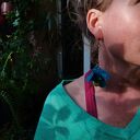 Kolczyki kwiaty lekkie w stylu Frida - boho pióra i frędzle