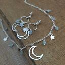 Delikatne kolczyki - księżyc z akwamarynem