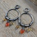 Kolczyki - karneol z cytrynem na kole