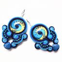 Kolczyki haftowane sutaszowe Baltic Sea