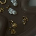 gustowne pozłacany złote kolczyki z bezbarwnymi