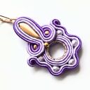 Lilac kolczyki sutasz - ręcznie haftowane (5 cm)
