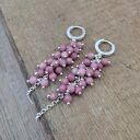 Kolczyki - rodonit delikatne gronka