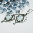 Larimar w srebrze 925 i 999 - kolczyki Lethias w technice wire wrapping