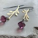 Kolczyki Urban Rose Purple - fioletowe z Swarovski i srebrnymi biglami