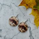 Jesienne Kolczyki - Kwiat hortensji - wyjątkowe rękodzieło