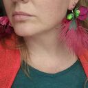 Kolczyki leciutkie kwiaty i pióra, polecam rękodzieło