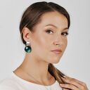 Kolczyki Binnur e9/1 w perłowym odcieniu szmaragdu